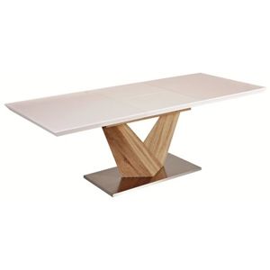 Jídelní stůl rozkládací ALARAS sonoma/bílá 140(200)x85 cm