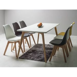 Jídelní stůl MILAN 160x90 cm bílá/dub