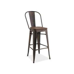Barová židle Loft H-1 tmavý ořech/grafit