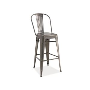 Barová židle Loft H-1 broušená ocel
