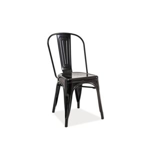 Kovová jídelní židle LOFT černá