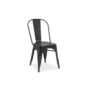 Kovová jídelní židle LOFT černá matná