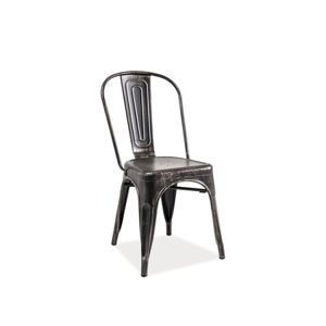 Kovová jídelní židle LOFT černá přetíraná