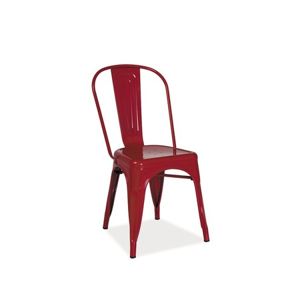 Kovová jídelní židle LOFT červená