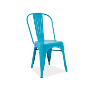 Kovová jídelní židle LOFT modrá