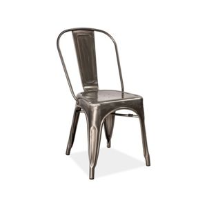 Kovová jídelní židle LOFT ocel kartáčovaná