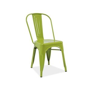 Kovová jídelní židle LOFT světle zelená