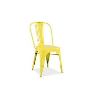 Kovová jídelní židle LOFT žlutá
