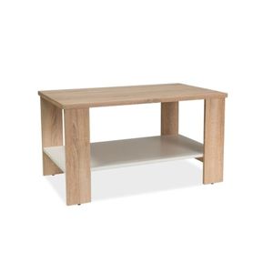 Konferenční stolek LARA dub sonoma/bílá 90x55x50 cm