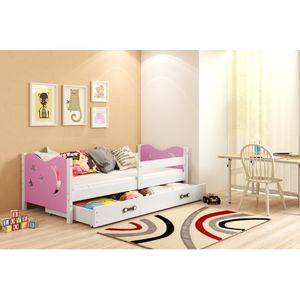 Dětská postel MIKOLAJ 160x80 cm Růžová Bílá