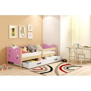 Dětská postel MIKOLAJ 160x80 cm Růžová Borovice