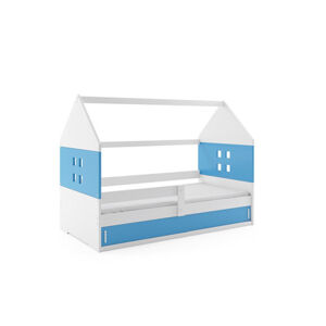Dětská postel DOMI I s úložným prostorem 80x160 cm - bílá Modrá