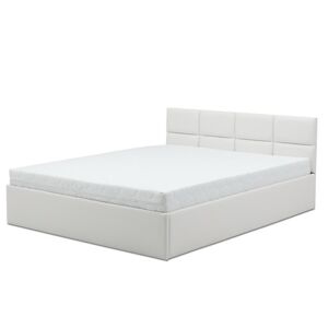 Čalouněná postel MONOS II s matrací rozměr 160x200 cm - Eko-kůže Bílá eko-kůže Taštičková matrace