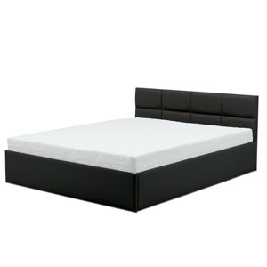 Čalouněná postel MONOS II s pěnovou matrací rozměr 160x200 cm - Eko-kůže Černá eko-kůže