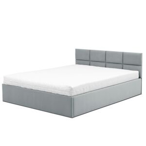Čalouněná postel MONOS s pěnovou matrací rozměr 160x200 cm Světle šedá