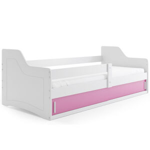 Dětská postel SOFIX s úložným prostorem 80x160 cm - bílá Ružové