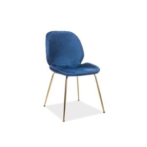 Židle ADRIEN zlatá/modrá