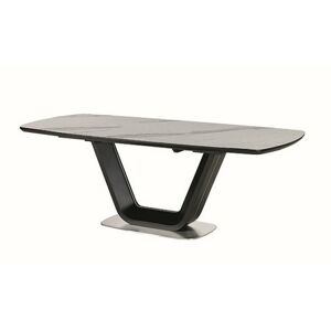 Stůl ARMANI 160(220)x90 - bílá/ černá