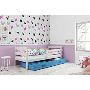 Dětská postel s výsuvnou postelí ERYK 190x80 cm Modrá Bílá