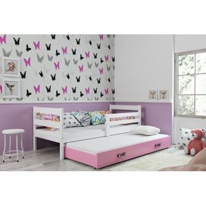 Dětská postel s výsuvnou postelí ERYK 200x90 cm Ružové Bílá
