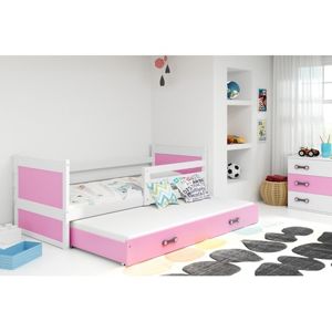 Dětská postel s výsuvnou postelí RICO 200x90 cm Ružové Bílá