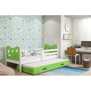 Dětská postel s výsuvnou postelí MIKO 190x80 cm Zelená Bílá