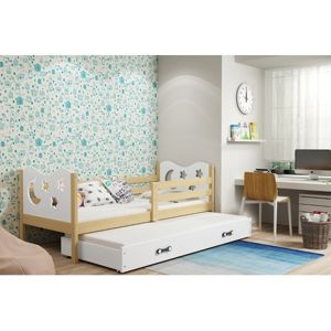 Dětská postel s výsuvnou postelí MIKO 190x80 cm Bílá Borovice