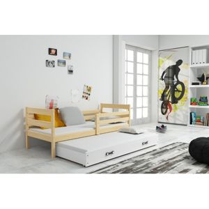 Dětská postel s výsuvnou postelí ERYK 200x90 cm Bílá Borovice