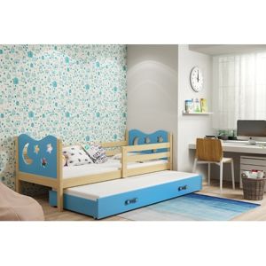 Dětská postel s výsuvnou postelí MIKO 190x80 cm Modrá Borovice