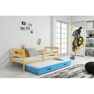 Dětská postel s výsuvnou postelí ERYK 200x90 cm Modrá Borovice
