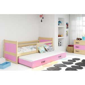 Dětská postel s výsuvnou postelí RICO 200x90 cm Ružové Borovice