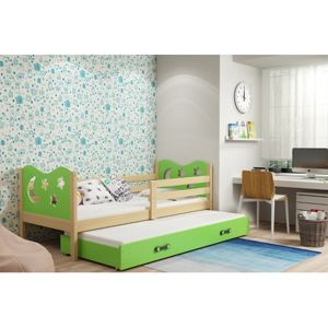 Dětská postel s výsuvnou postelí MIKO 190x80 cm Zelená Borovice