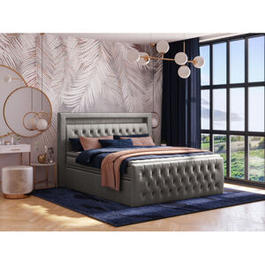 Čalouněná postel CESAR včetně úložného prostoru 120x200 cm Tmavě krémová
