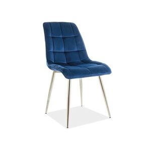 Židle CHIC - chrom/ tmavě modrá