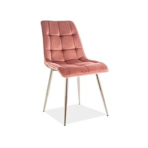 Židle CHIC - chrom/ růžová