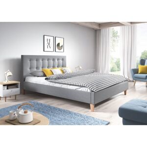 Čalouněná postel DAVID rozměr 80x200 cm Světle šedá