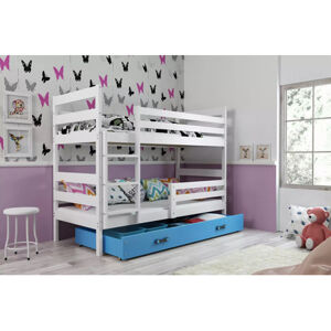 Dětská patrová postel ERYK 80x160 cm - bílá Modrá