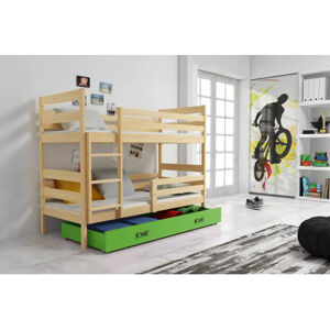 Dětská patrová postel ERYK 80x190 cm - borovice Zelená