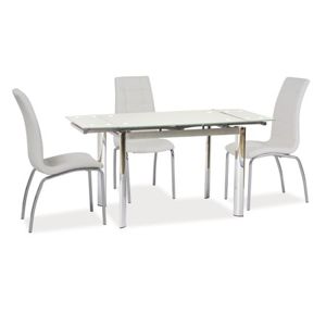 Jídelní stůl GD-019 100(150)x70 cm - bílá/chrom