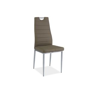Židle H260 chrom/tmavá béžová eko-kůže