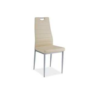 Židle H260 chrom/krémová eko-kůže