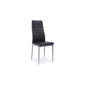 Židle H261 hliník/černá eko-kůže