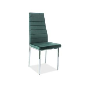 Židle H-261 BIS - tmavě zelená / chrom