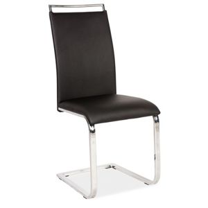 Židle H334 chrom/černá eko-kůže