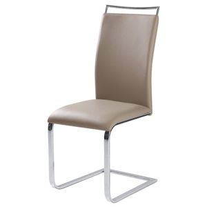 Židle H334 chrom/béžová eko-kůže