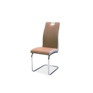 Židle H342 - chrom/cappuccino/šedá