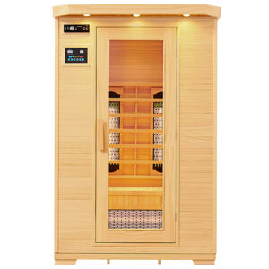 Juskys Infračervená sauna/ tepelná kabina Oslo s plnospektrálními zářiči a dřevem Hemlock