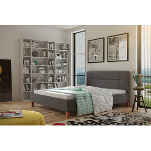 Čalouněná postel KAROLÍNA šedá rozměr 140x200 cm