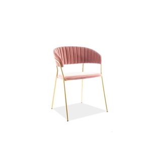 Židle LIRA - zlatá/růžová