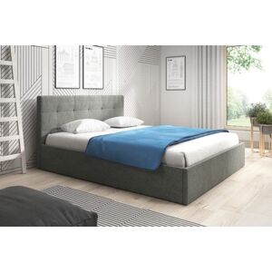 Čalouněná postel LAURA rozměr 140x200 cm Tmavě šedá